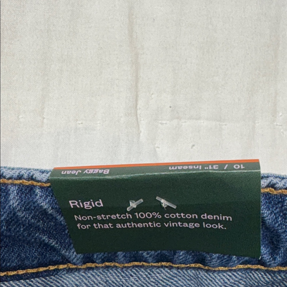 Low Rise Rigid Baggy Jeans Womens 10/31 NWT 90s Skater Style Wide Leg Blue Denim - Picture 4 of 13